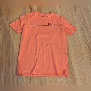 Under Armour Men's Orange Tee with Black Logo